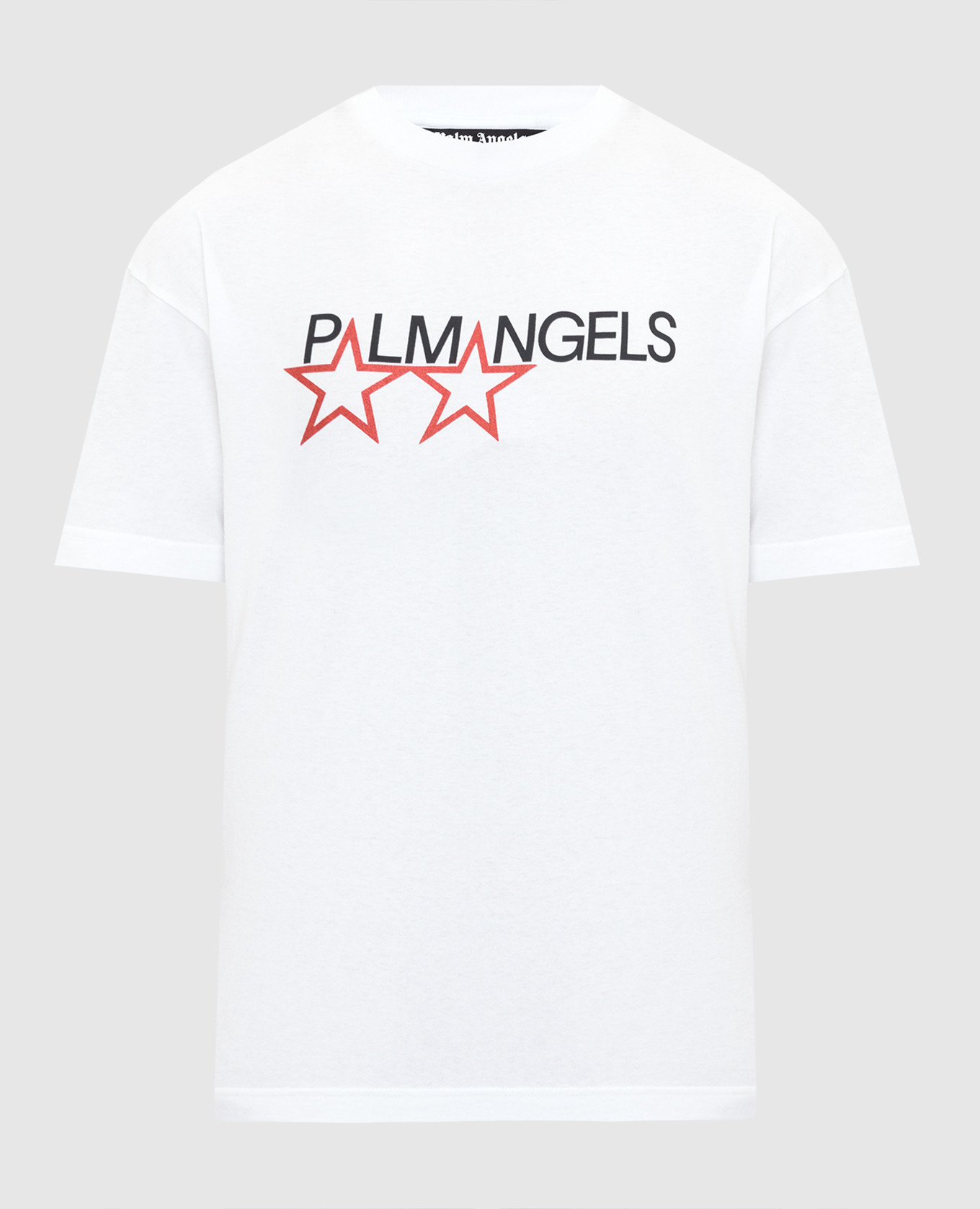 Palm Angels Белая футболка с принтом Stars PMAA001F21JER014