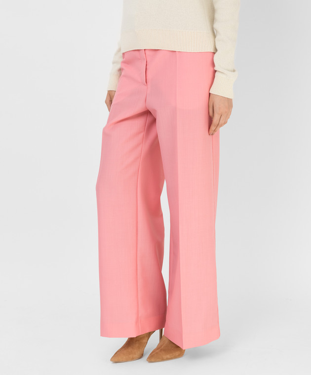 Lanvin Розовые брюки из шерсти и мохера RWTR00594794 изображение 3
