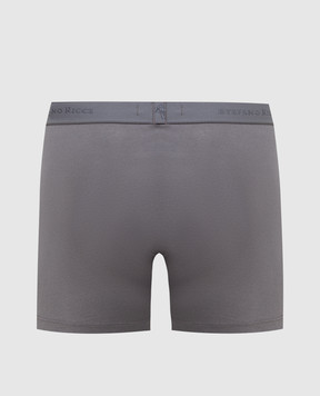 Stefano Ricci Серые трусы-боксеры с узором логотипа BXM7COTTON