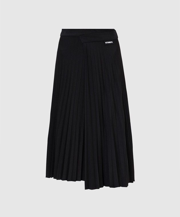 Vetements Черная юбка-плиссе с логотипом WE52SK400B