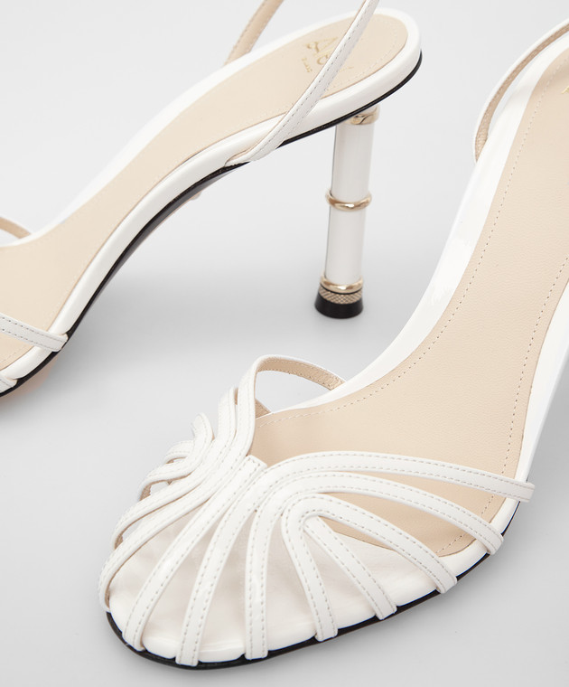 Alevi Milano Белые кожаные босоножки Denise L21SC001Q0004 изображение 5