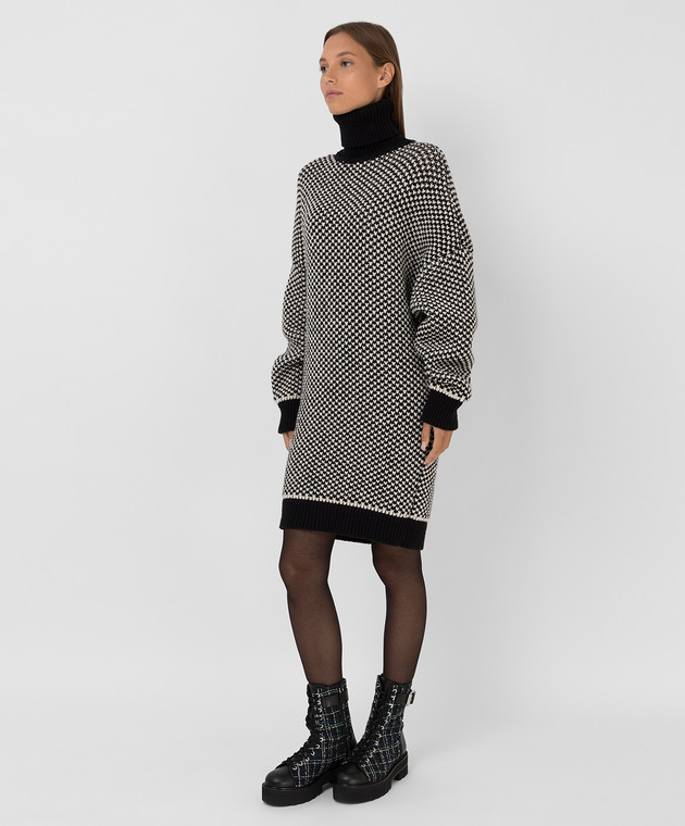 ALEXANDRE VAUTHIER Платье-свитер из шерсти мериноса в узор 213KDR15011526 изображение 3
