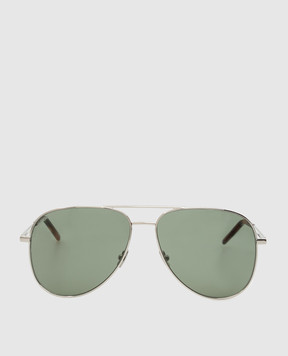 Saint Laurent Зеленые солнцезащитные очки-авиаторы CLASSIC11F30006119