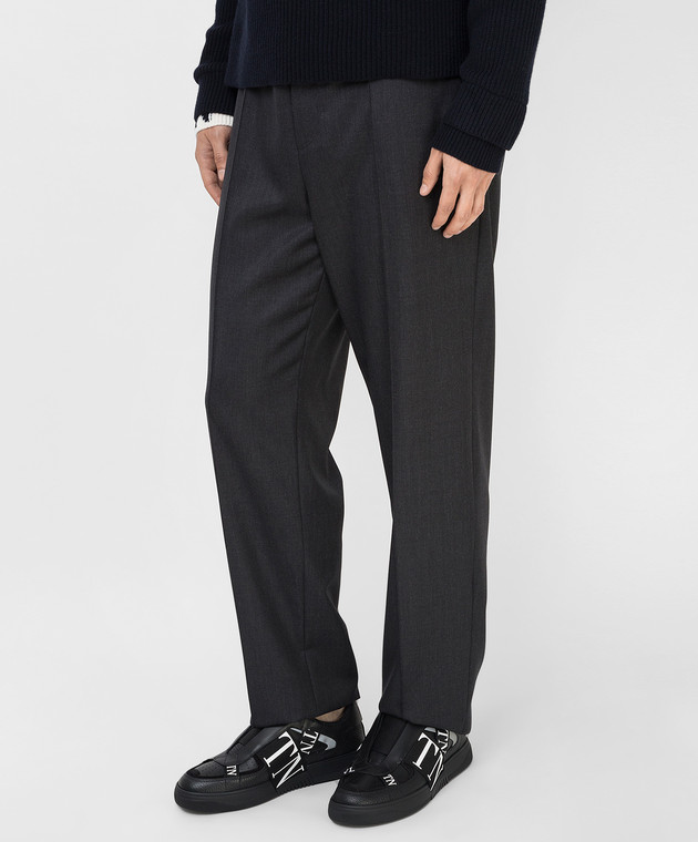 Valentino Сірі штани з вовни WV3RBG907CF зображення 3