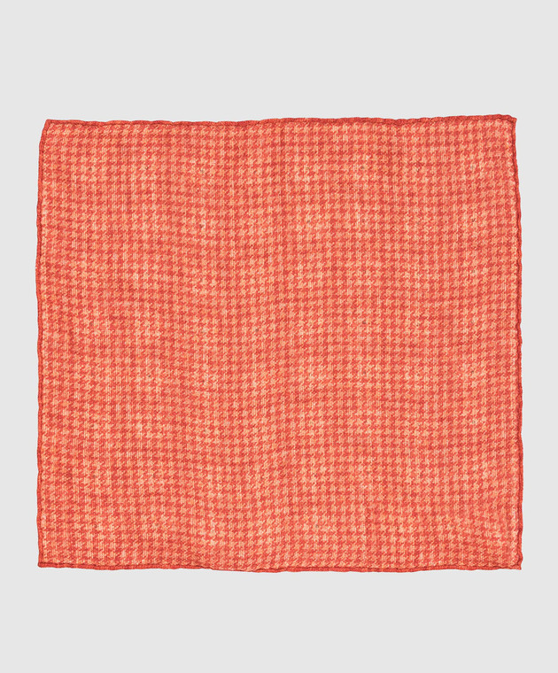 Brunello Cucinelli Терракотовый льняной платок в узор MQ8500091 изображение 3