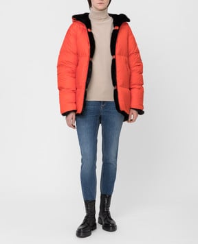 Fabio Gavazzi Чорна двостороння шуба з хутра норки 8VI000F18FG201