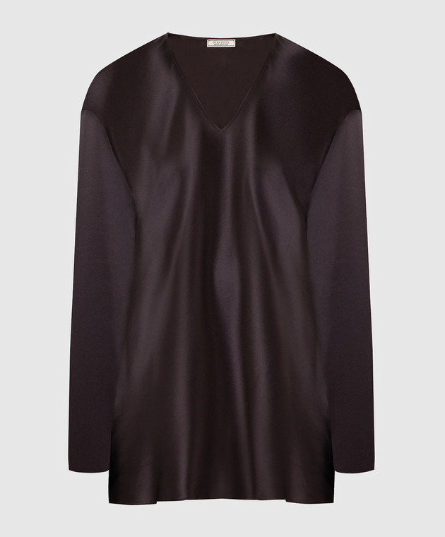 NINA RICCI Темно-коричневая блуза из шелка 20HCTO040SE1344