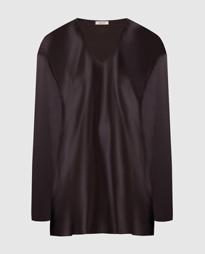 NINA RICCI Темно-коричнева блуза з шовку 20HCTO040SE1344