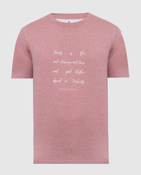 Brunello Cucinelli Розовая футболка с принтом MTS748400