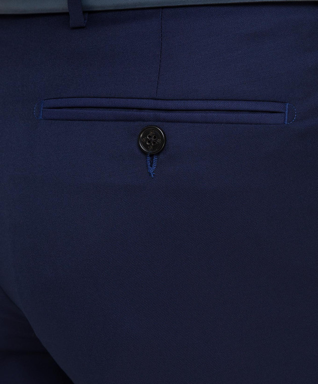 Castello d'Oro Темно-синие брюки из шерсти CDPSR изображение 5
