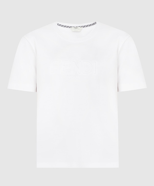 Fendi Белая футболка с фактурным логотипом FS7389AHLS