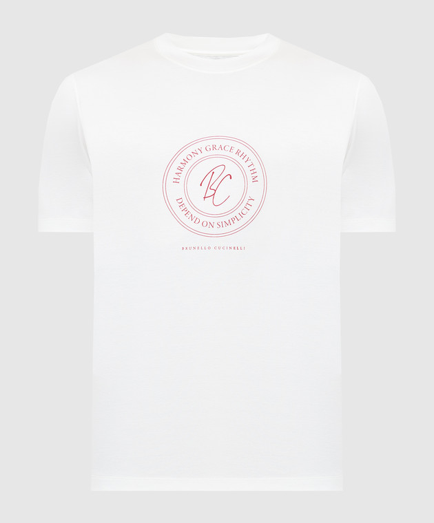 Brunello Cucinelli Біла футболка з принтом логотипу M0T618430