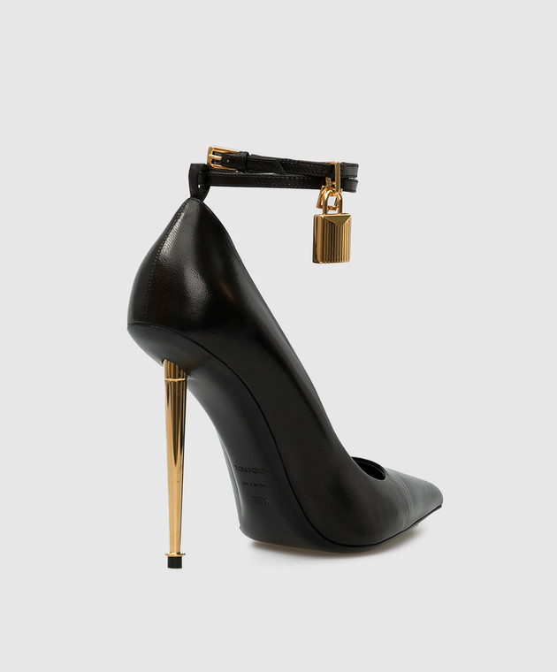 Tom Ford Черные кожаные лодочки с замками W2271TLKD002 изображение 4