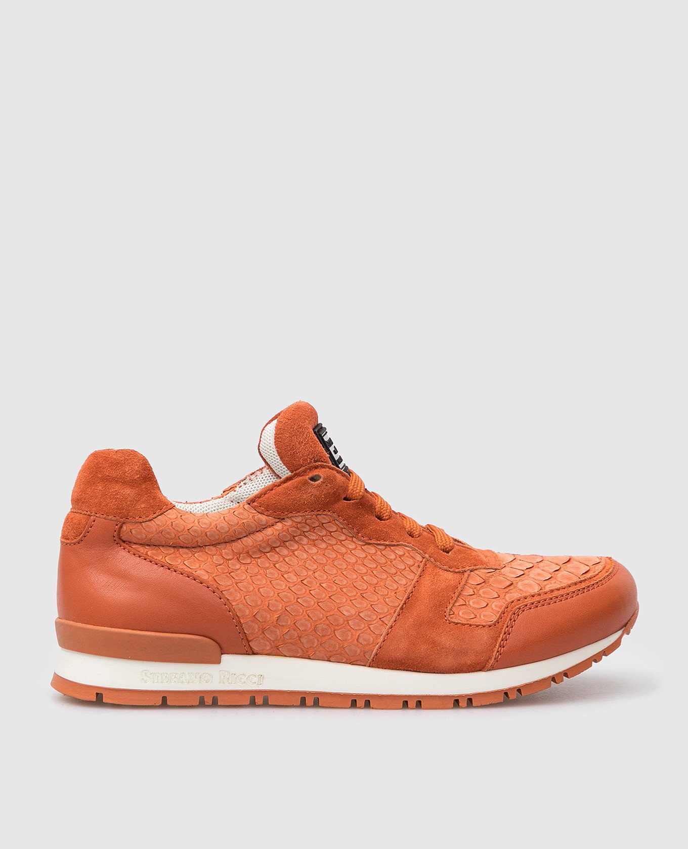 Kid's Orange Python Sneakers