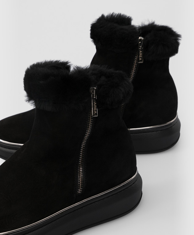 AREA Черные замшевые ботинки на меху 205 изображение 5