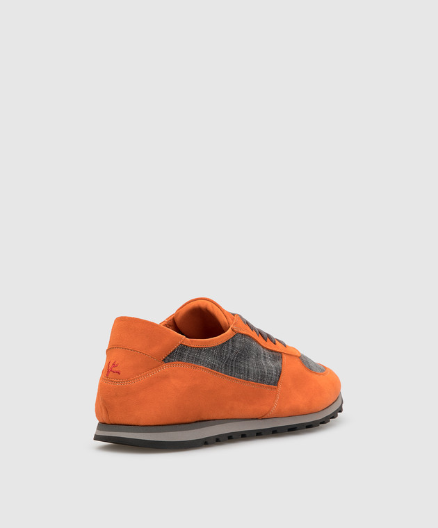 ISAIA Оранжевые замшевые кроссовки SHST34PLB01 изображение 4