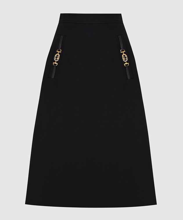 Gucci Черная юбка из шелка и шерсти 603337Z8AHX