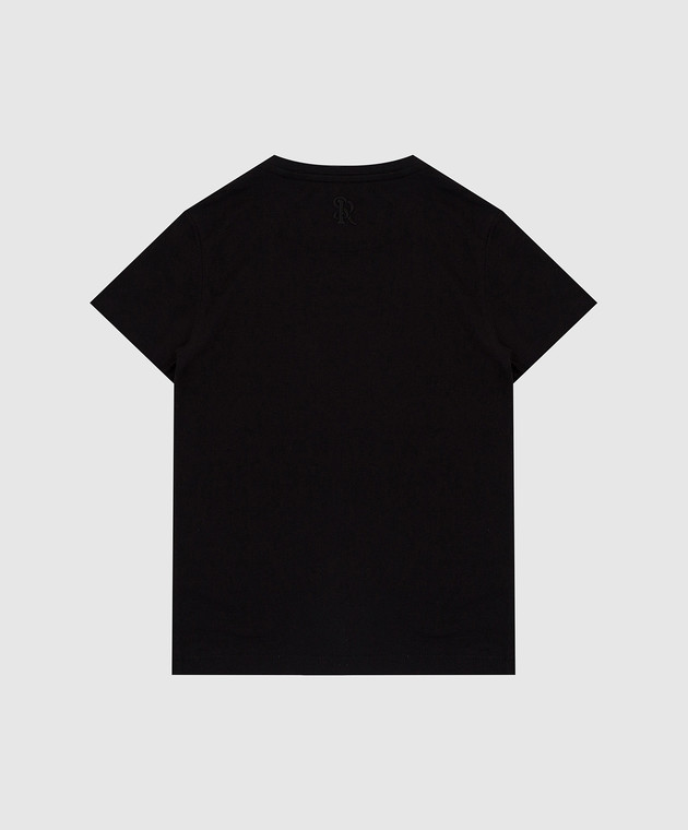 Stefano Ricci Детская черная футболка с вышивкой YNH8200130803 изображение 2