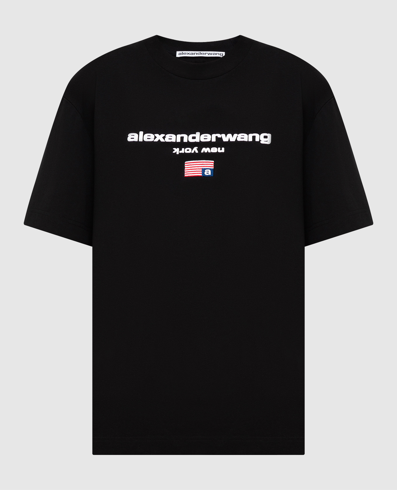 

Футболка с рельефным логотипом Alexander Wang, Черный, Футболки