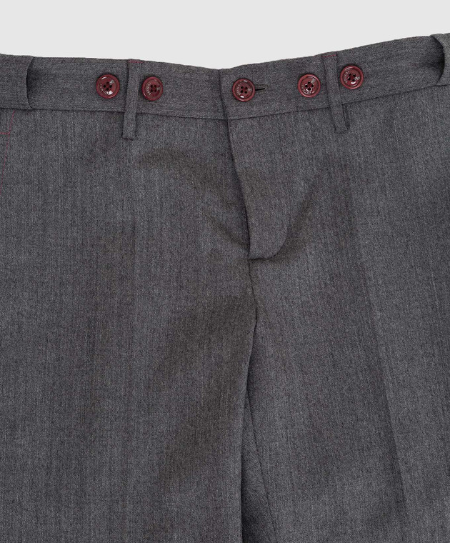 Stefano Ricci Детские серые брюки из шерсти Y1T90AJEN0W0018C изображение 3