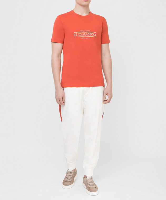 Brunello Cucinelli Оранжевая футболка M0T611110 изображение 2