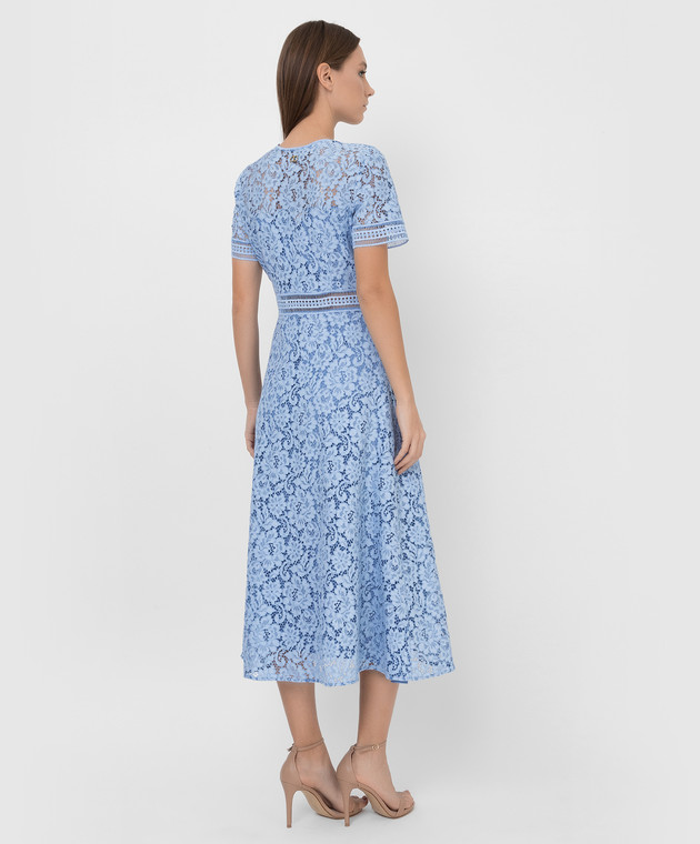 Twin Set Светло-синее ажурное платье миди 221TQ2170 изображение 4