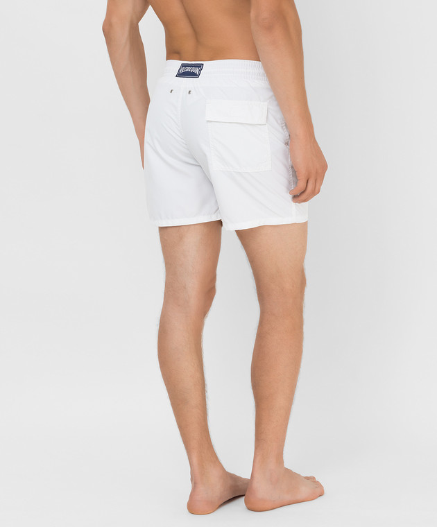 Vilebrequin Білі плавальні шорти Moorea в принт MOOP701P зображення 4