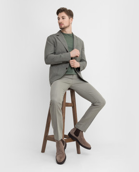 Brunello Cucinelli Блейзер из шелка и льна в полоску MW4397BND