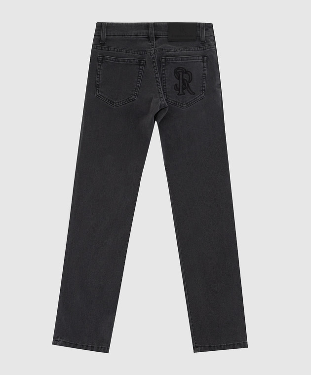 Stefano Ricci Детские серые джинсы с вышивкой логотипа YST04002001875 изображение 2