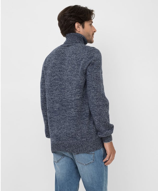 Brunello Cucinelli Меланжевый свитер из  шерсти, кашемира и шелка M36502003 изображение 4