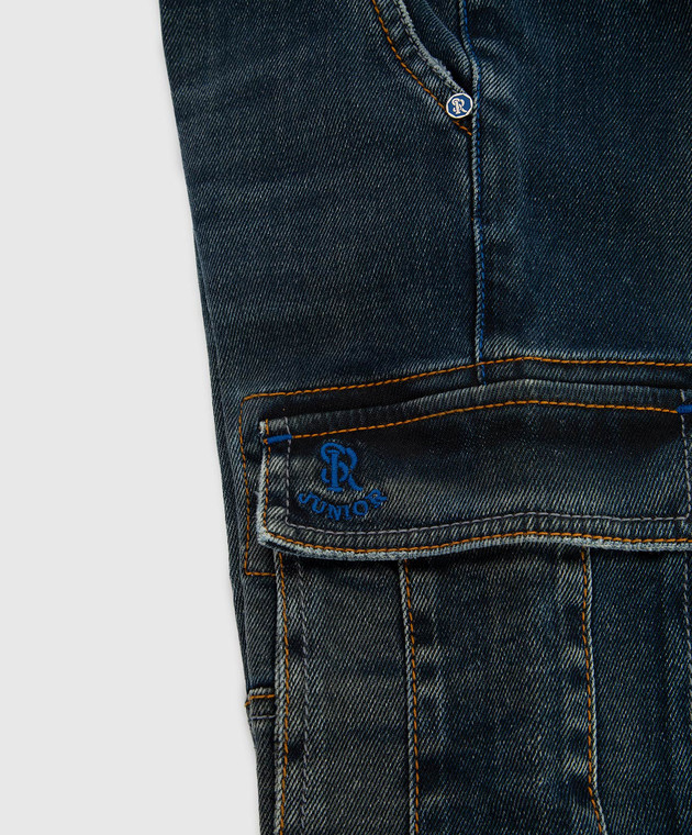 Stefano Ricci Дитячі джинси-карго з ефектом потертості YST64021001613 зображення 3