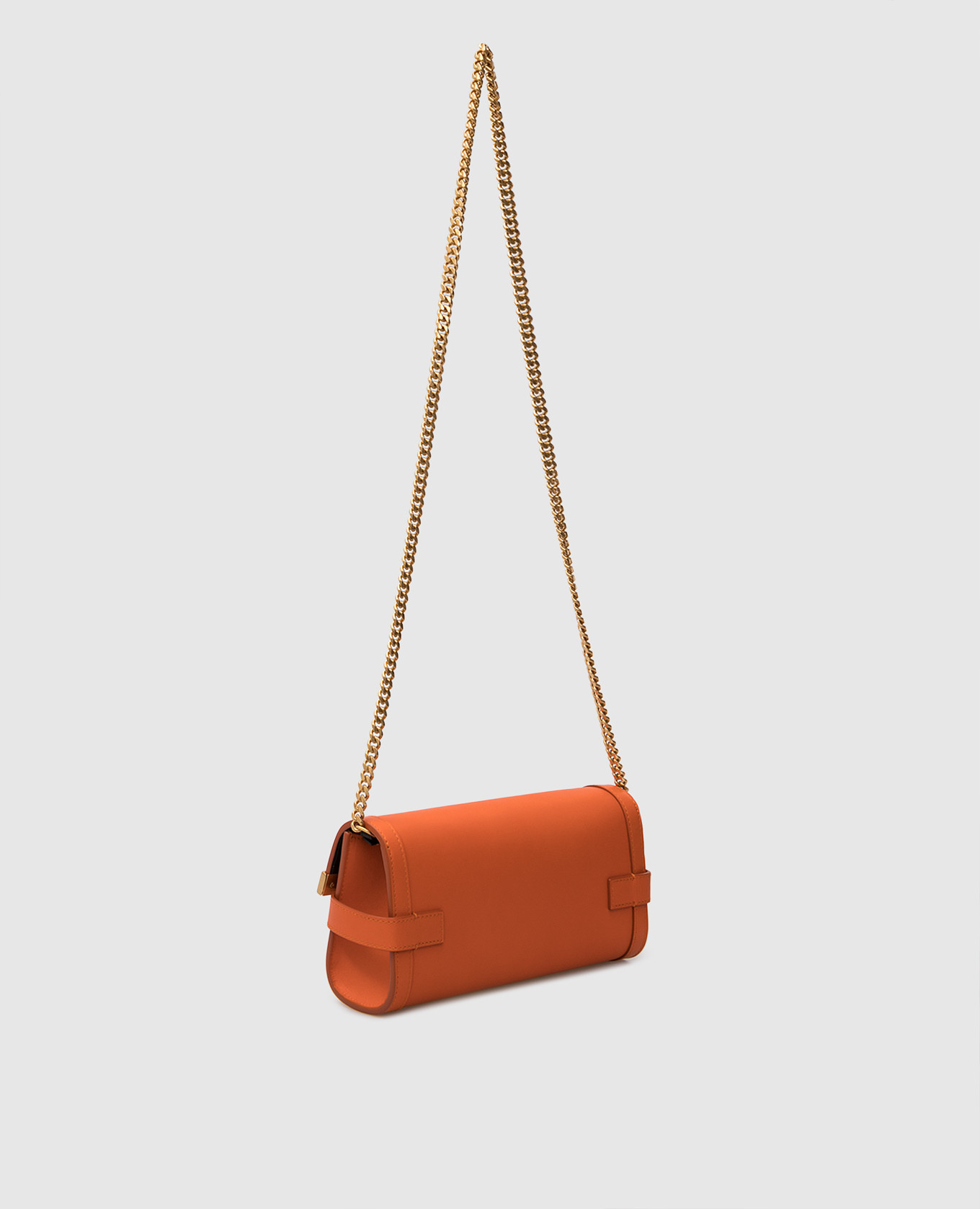 Balmain Оранжевый кожаный клатч B-Buzz 23 с эмблемой XN1LE596LPRS изображение 3