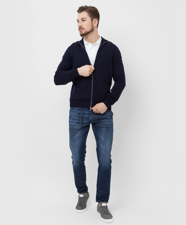 Brunello Cucinelli Темно-синий кардиган из кашемира M2400106 изображение 2