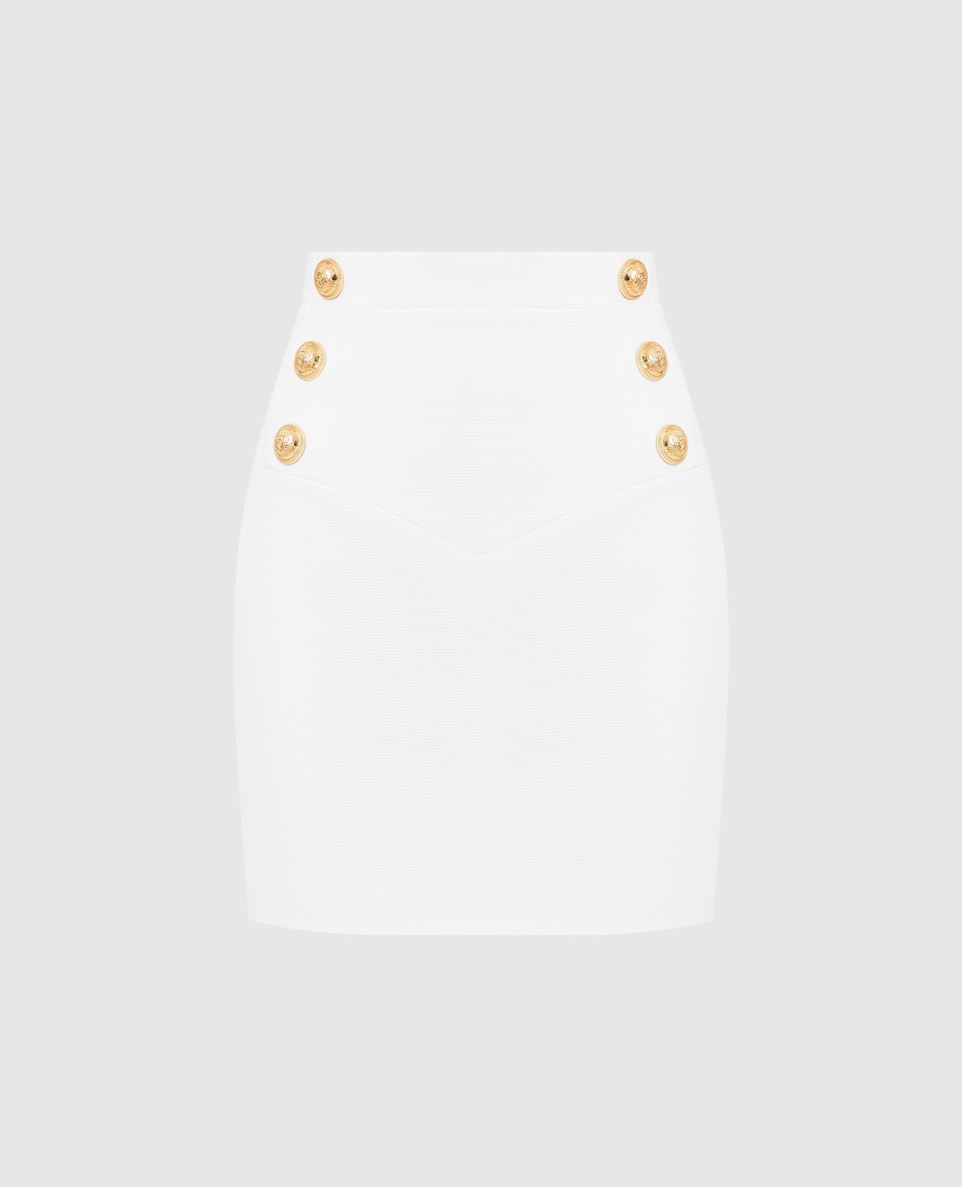 Белая юбка мини с заклепками