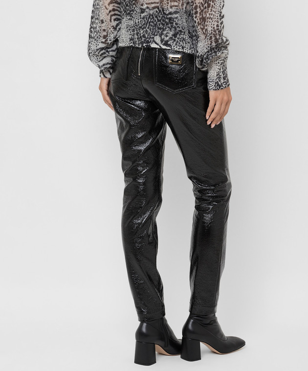 Dolce&Gabbana Лакові брюки на шнурівці FTB82TFU6XY зображення 4