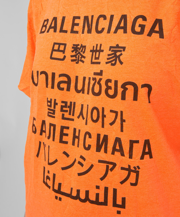 Balenciaga Оранжевая футболка 612965TJVI3 изображение 5