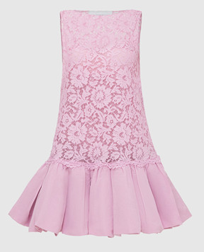 Valentino Рожеве плаття з мережива без рукавів TB3VALL64H2