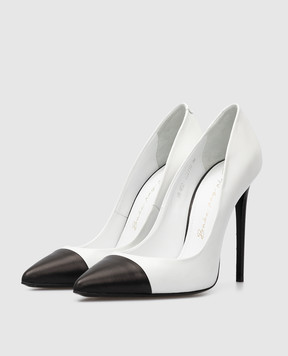 Babe Pay Pls Білі шкіряні човники з контрастною вставкою 20611010042301