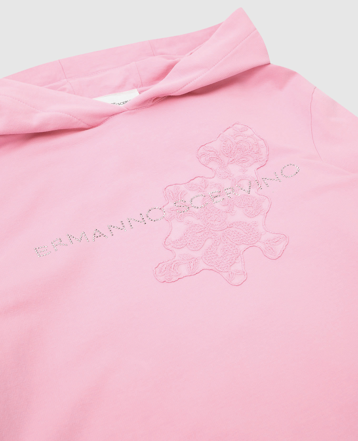Ermanno Scervino Детское розовое платье с вышивкой и кружевом ESFAB040FE147XXSS изображение 3