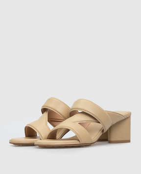Bottega Veneta Бежевые кожаные мюли 651376VBSL0