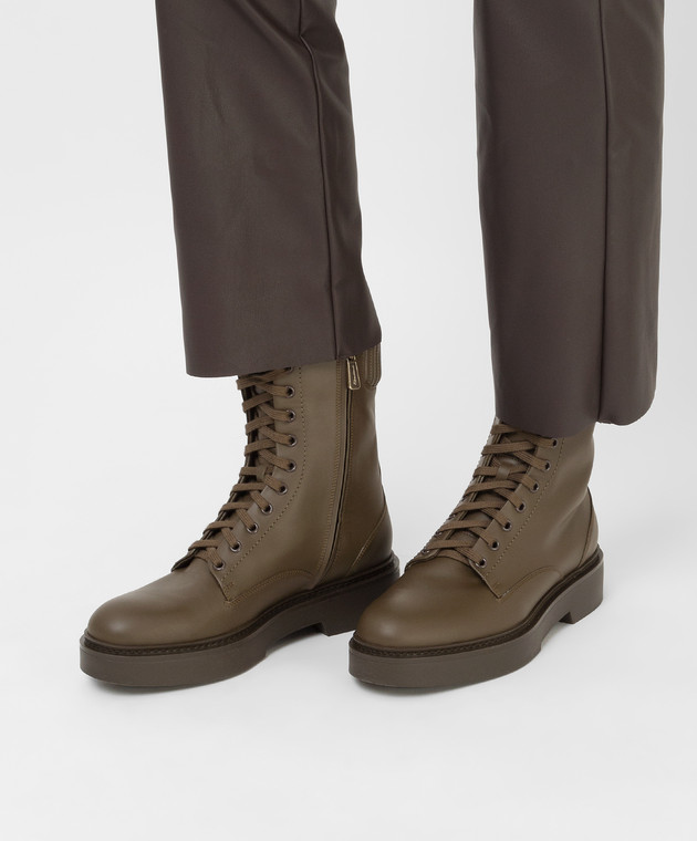 Santoni Brown leather boots WTHW59569OLINUOR image 2