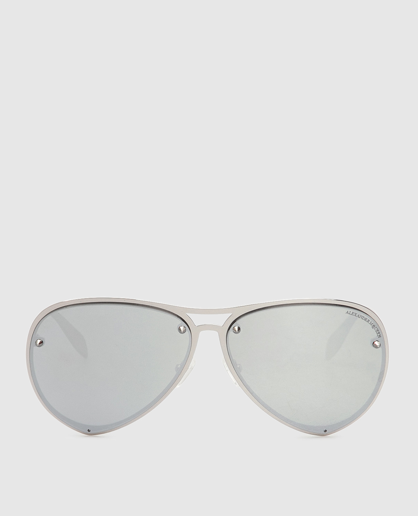 Серебристые солнцезащитные очки-авиаторы
