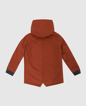 Brunello Cucinelli Дитяча помаранчева парка на хутрі BQ420O308A