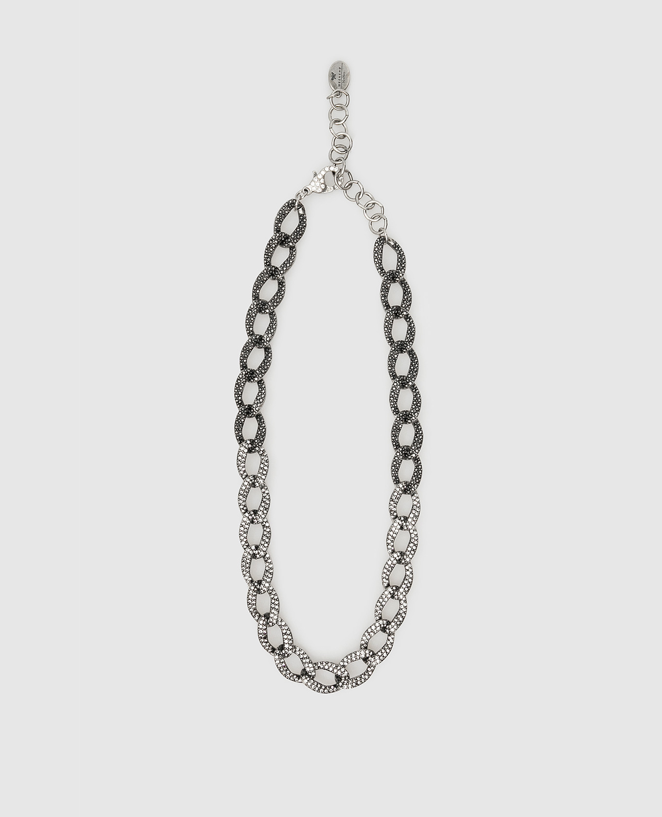

Серебристая цепочка с кристаллами, Серебристый, Ожерелья и подвески