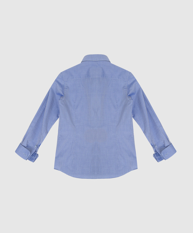 Stefano Ricci Дитяча блакитна сорочка у візерунок YC004040K1801 зображення 2