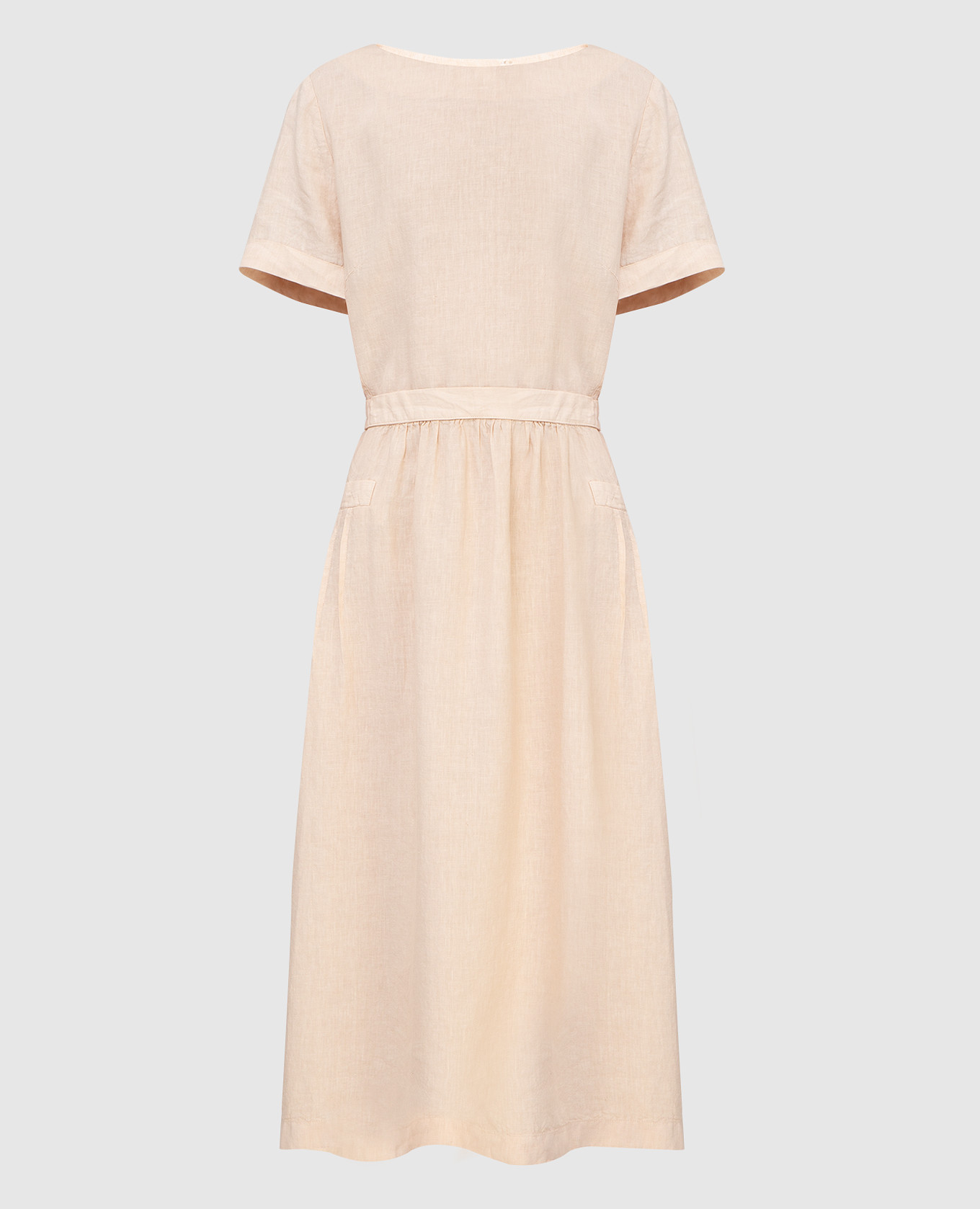 

Светло-бежевое платье из льна Peserico, Светло-бежевый, Платья Миди