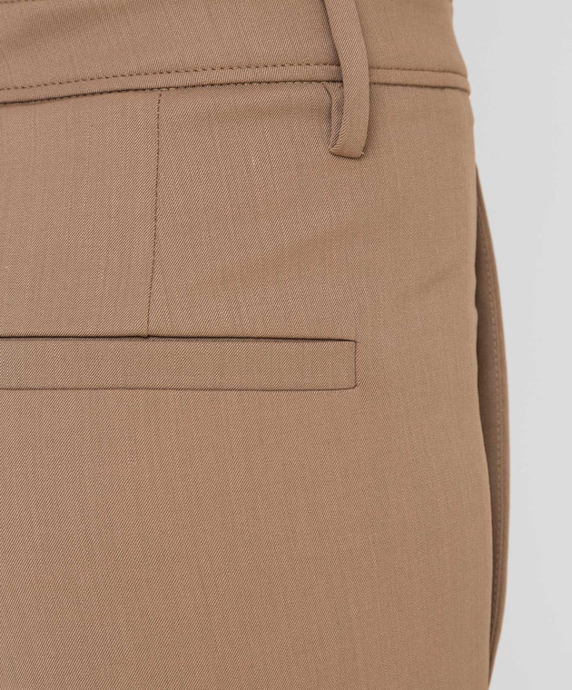 Brunello Cucinelli Бежевые брюки из шерсти MB526P6572 изображение 5