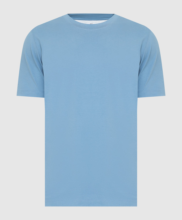 Brunello Cucinelli Светло-синяя футболка M0T611308