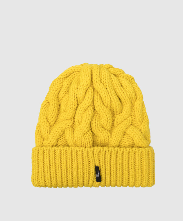 Moncler Grenoble Желтая шапка из шерсти с эмблемой 3B00008M1172 изображение 3