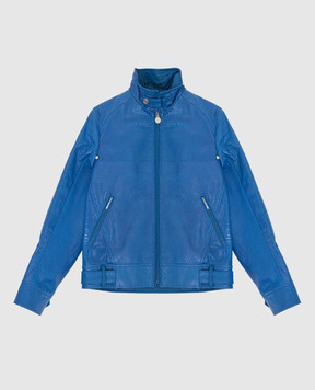 Stefano Ricci Дитяча синя куртка зі шкіри рептилії YAJ7200100VRL